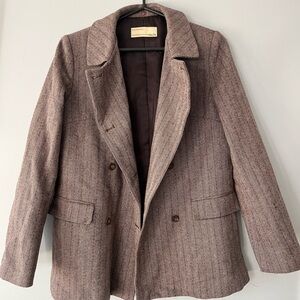 Women's Tweed Double-Breasted Blazer Jacket